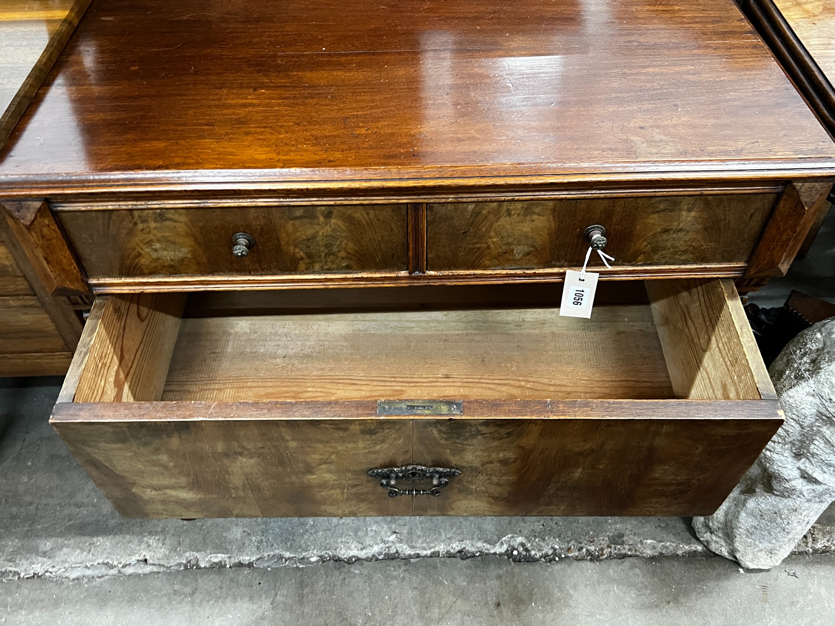 A 19th century continental mahogany small commode, width 88cm, depth 50cm, height 76cm